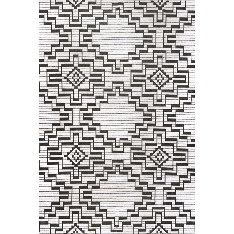 Tashia SpinClean Modern Geometric Machine Washable Area Rug, Rectangle 5' x 8'