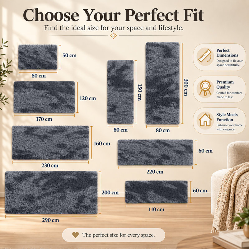 Rectangle Shaggy Washable Area Rug, Tye Dye Grey, Rectangle 80 x 150 cm