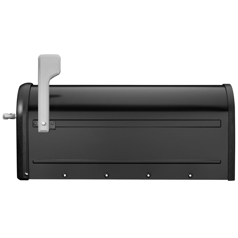 Chadwick Black Aluminum Post Mount Mailbox with Nickel Accents