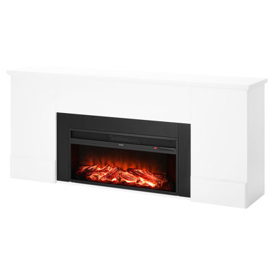 75 Inch Electric Fireplace Heater With Remote, 1500W 5120Btu, Infrared Heating, Realistic 3D Flames, Timer, For Bedroom Freestanding Stove, Adjustable Real - Time Temperature Display, Overheating