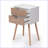 Modern 2-Drawer Nightstand with Solid Pine Legs, White Walnut