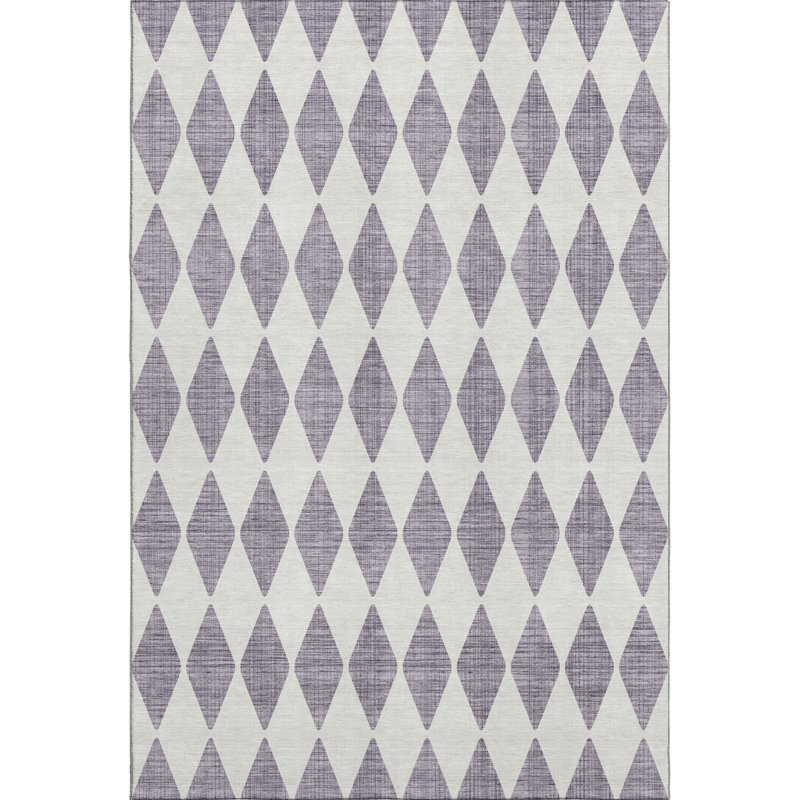 Tapis mauve Premium lavable à la machine Cerrito AMF578, Rectangle 5 pi x 7 pi 6 po