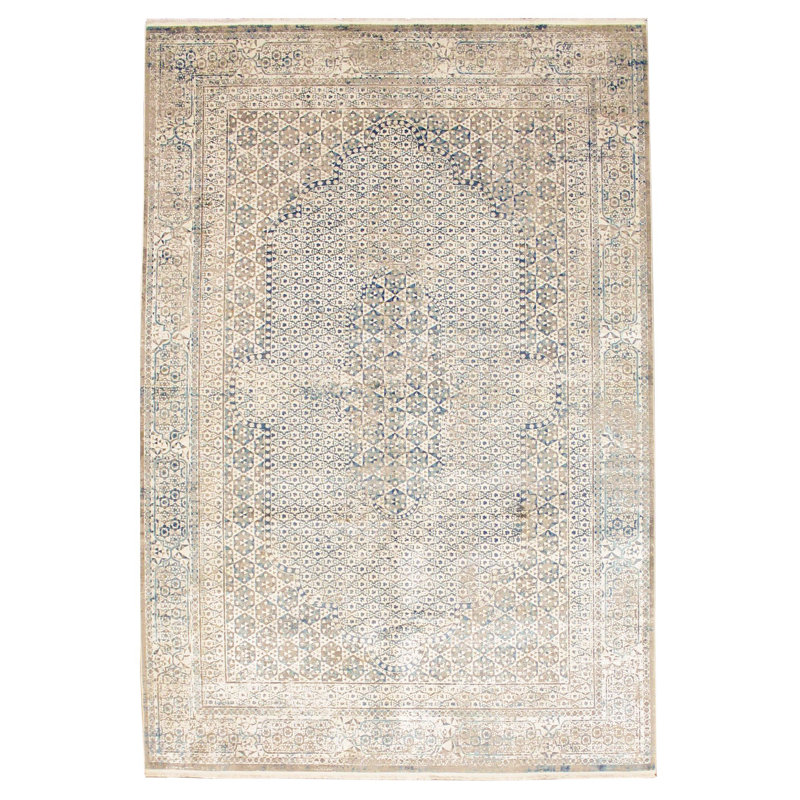Tapis bleu et gris 7 x 7 po Antep