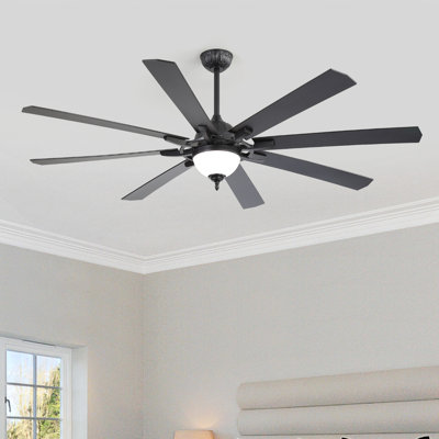 72 Inch Ceiling Fan With Light, 8 Blades Ceiling Fan With Light and Remote, Indoor Ceiling Fan Large Ceiling Fans for Living Room