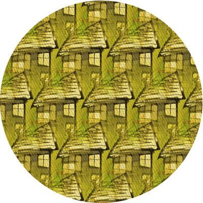 Tapis jaune en laine
