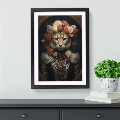 Cheetah Rococo - Single Picture Frame Print on Wood