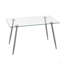 Table de salle à manger en verre, table rectangulaire moderne avec plateau en verre trempé et pieds en métal argenté, table de cuisine simpliste, table polyvalente pour le bureau personnel (0 dommage)-1574798570