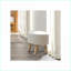 Ensemble de 2 repose-pieds, revêtement contemporain ivoire / naturel & amp; Pieds inclinés en bois | Bois | Brun clair