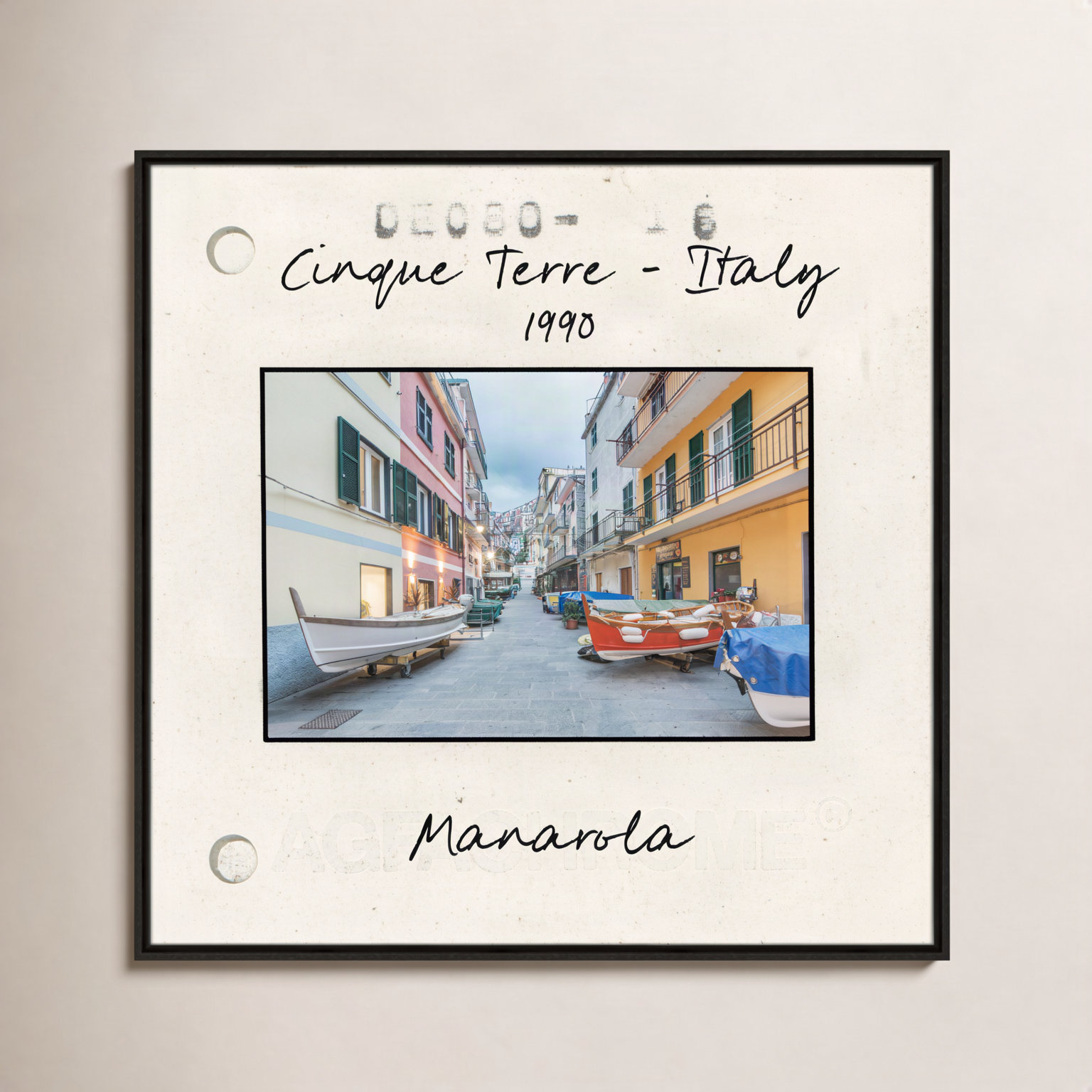 Ritona "Cinque Terre - Manarola" Print, Espresso Floater Framed Canvas, 31.5" H x 31.5" W x 2" D
