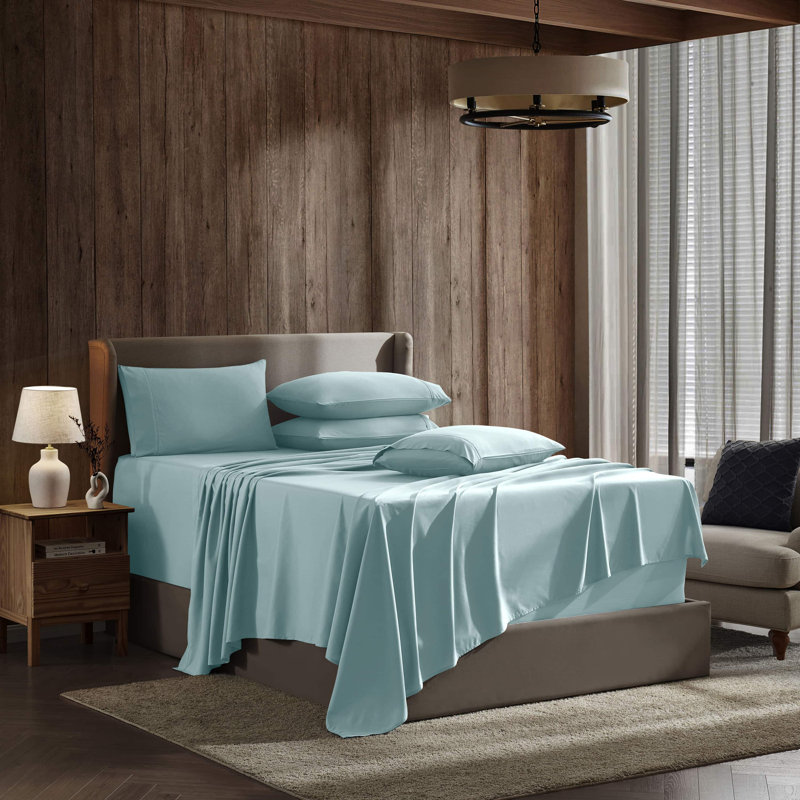 Ensemble de draps en microfibre Hotel Luxury, Bleu aqua, Grand