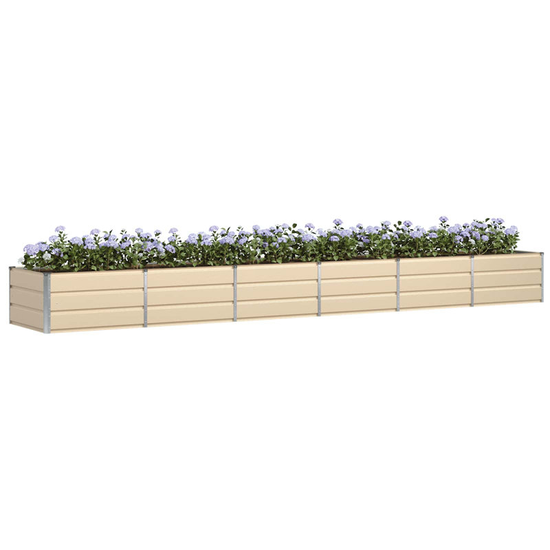 Planter Steel, 45cm H x 480cm W x 80cm D, Ivory