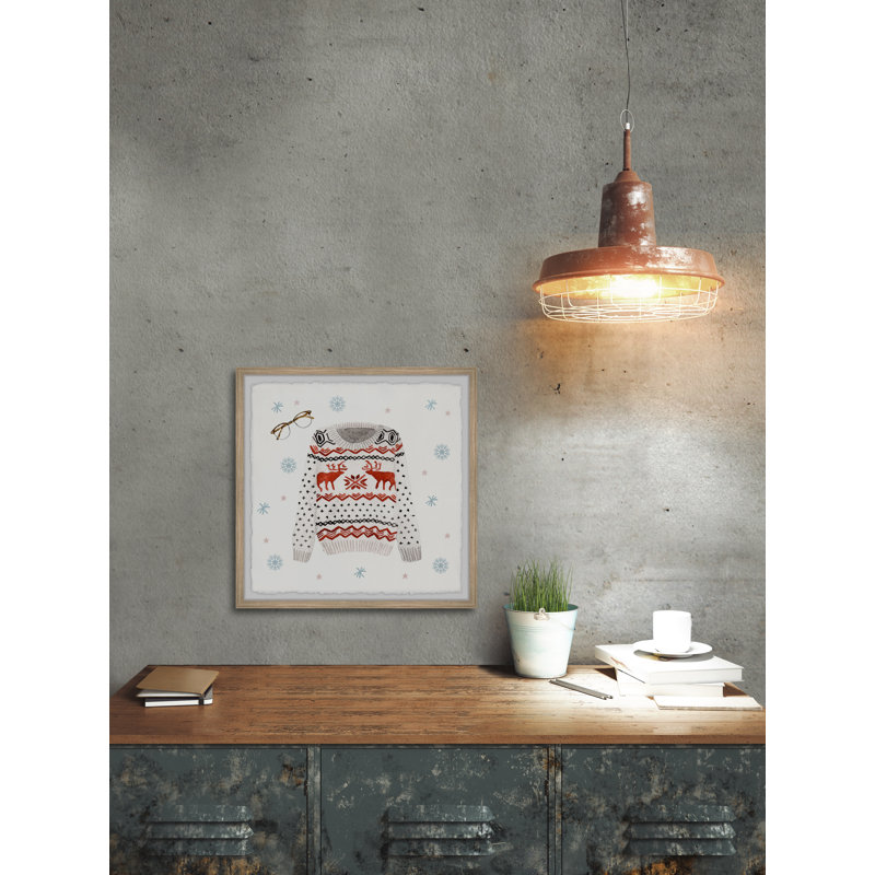 Reindeer Sweater - Single Picture Frame Painting, 81cm H x 81cm W x 3.81cm D