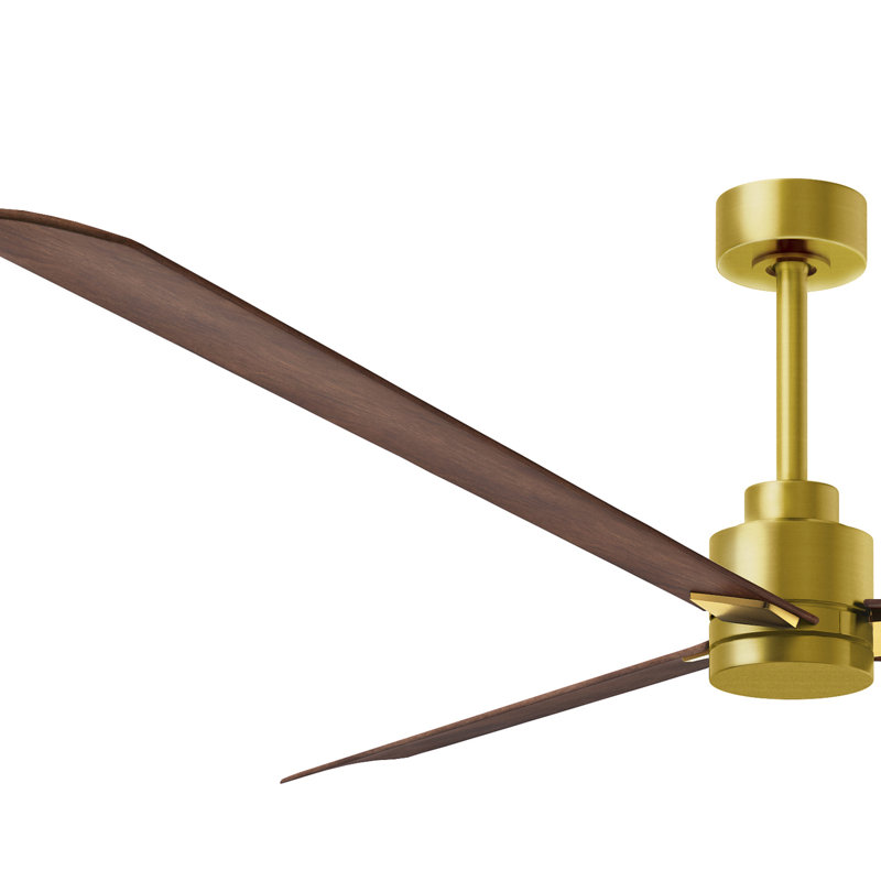 Ventilateur de plafond Alessandra 72, Laiton brossé, Noyer