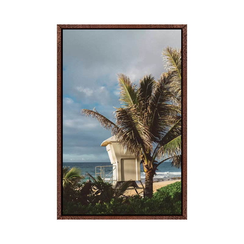 Hawaii Lifeguard Post 1 Piece Wall Art on Canvas, 66.04cm H x 45.72cm W x 3.81cm D, Classic Brown Wood Framed