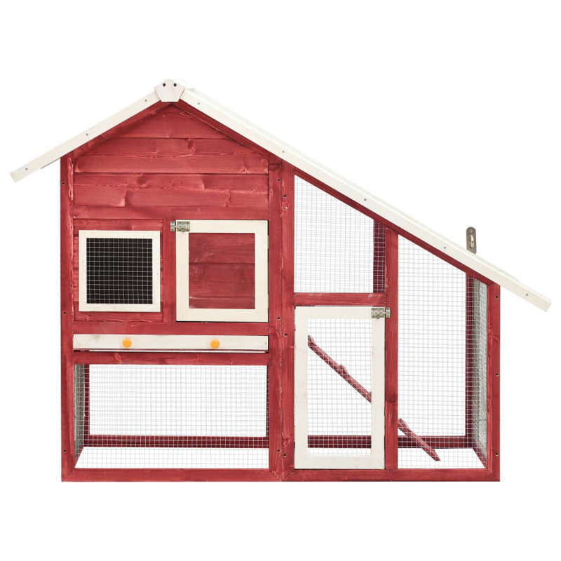 Karson Weather Resistant Rabbit Hutch, Red/White