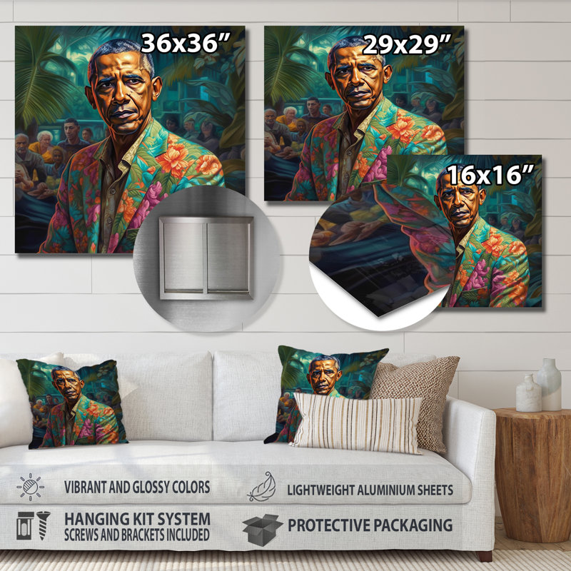 «Gladding Obama Miami Vibes I», H 16 po x l 16 po x P 1 po