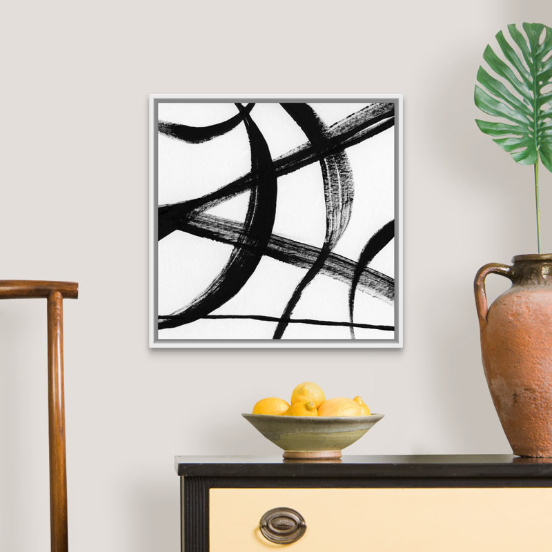 Gestural Marks I - reproduction d'art sur toile, H 21,7 po x l 21,7 po x P 1,75 po, Cadre flottant blanc