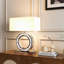 Lampe de table en verre avec abat-jour en coton Chaia