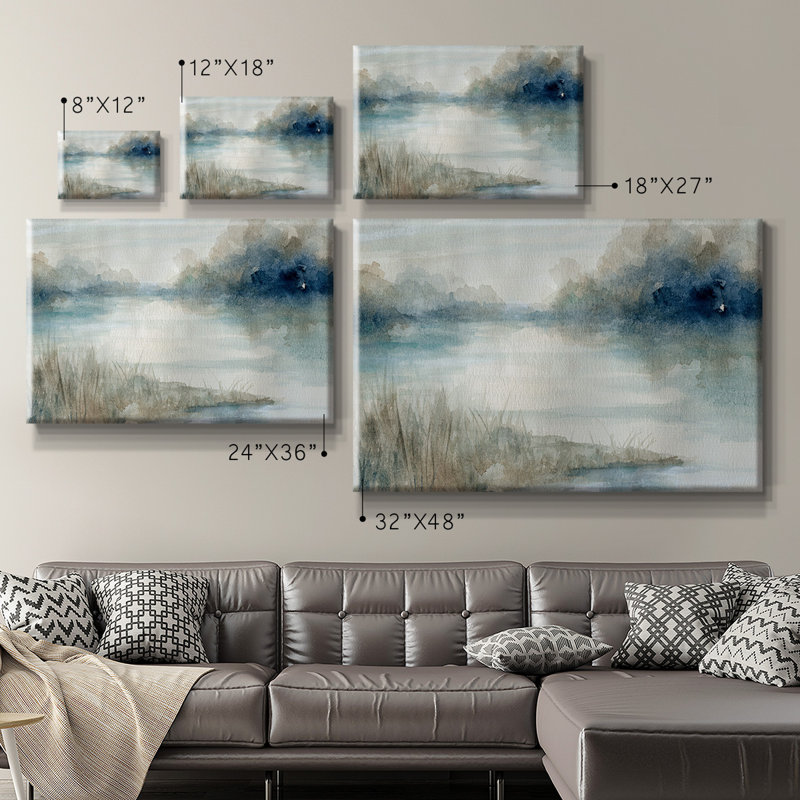 «Still Evening Waters», toile tendue avec châssis de qualité supérieure - prête à être accrochée, H 8 po x l 12 po