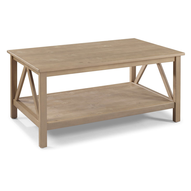 Downtown Solid Wood Four Leg Coffee Table, Grey