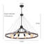 Lustre de style campagnard moderne à 8 lumières de 35,4 po Kelcie en noir et brun pour l'entrée de la salle à manger-1486413046-1486413041