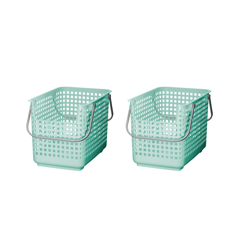 Scandinavia Style Laundry Support Basket set of 2, White