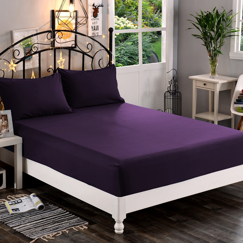Microfiber Fitted Sheet, Purple, Twin/Twin XL Fitted Sheet