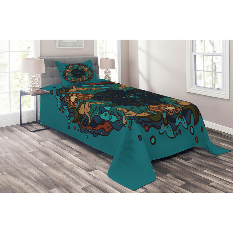 Polyester Coverlet, Twin Bedspread + 1 Sham