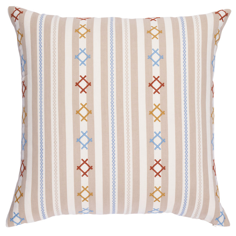 Rhodes Stripe Pillow, Neutral, 24" x 24"