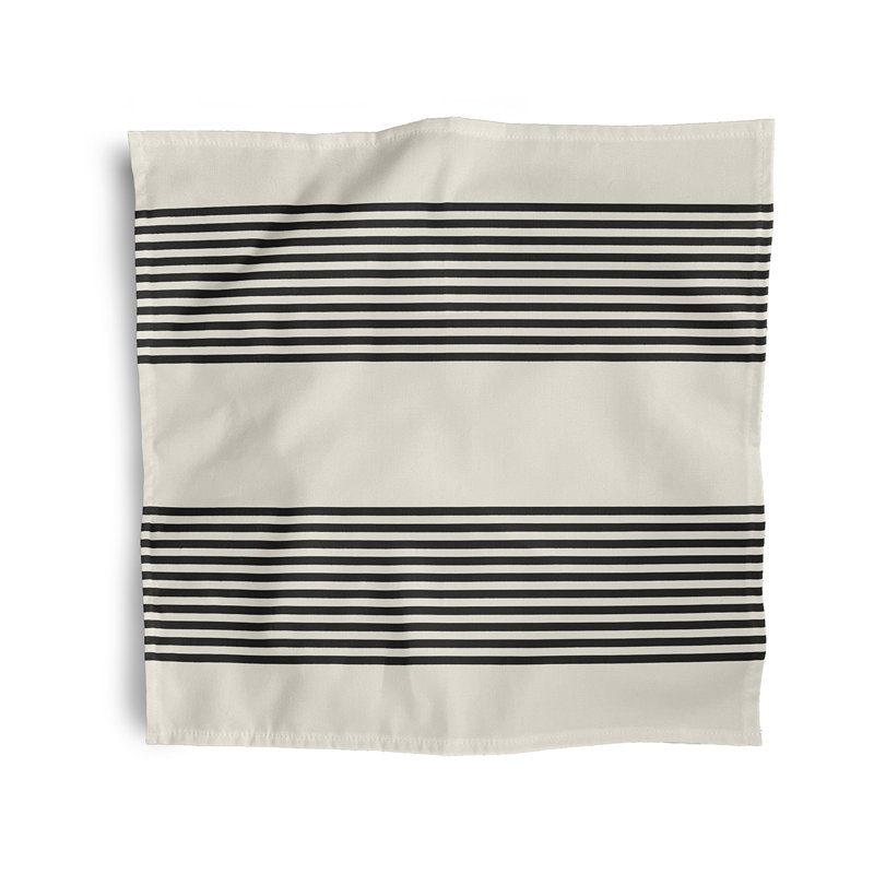 Verlene Polyester Striped Square Napkin, Black