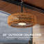 20" Outdoor Ceiling Fans with Lights for Patios, Waterproof Plug in Ceiling Fan with Remote