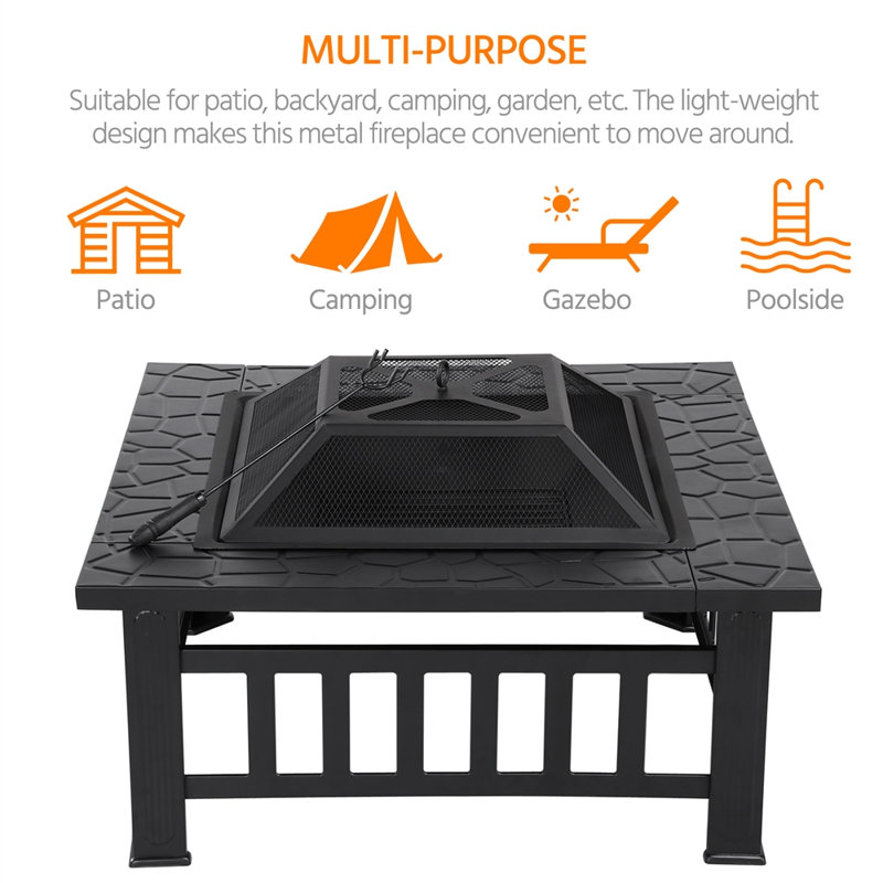 Fire Pit Garden Stove Brazier for Outdoor Patio Backyard Camping Garden Black Fire Pit Garden Stove Brazier for Outdoor Patio Backyard Camping Garden Black