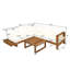Ensemble de canapé modulaire d'extérieur en bois d'acacia 4 pièces