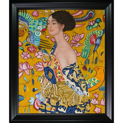 «Con Ventaglio» par Gustav Klimt, peinture sur toile tendue