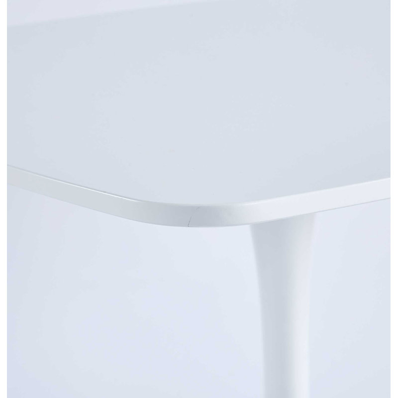 Table de salle à manger avec plateau rond en MDF, table de salle à manger à piédestal, Blanc
