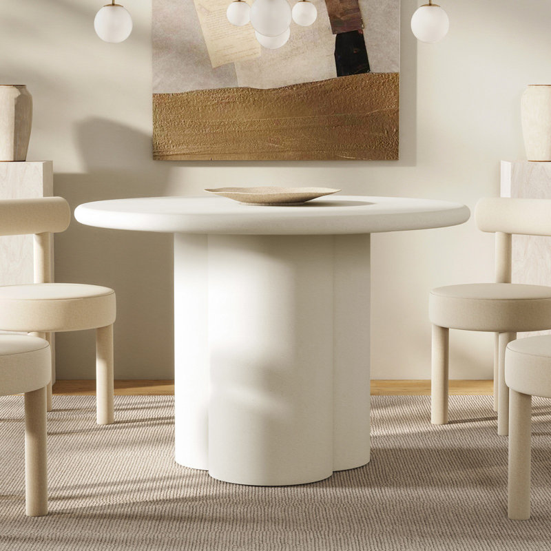 Table de salle à manger Hermelinda, Blanc