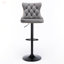 Ensemble de 2 tabourets de bar pivotants en velours avec hauteur de siège réglable, dossiers capitonnés et grande base stable pour bistro et îlot de cuisine-1496875561