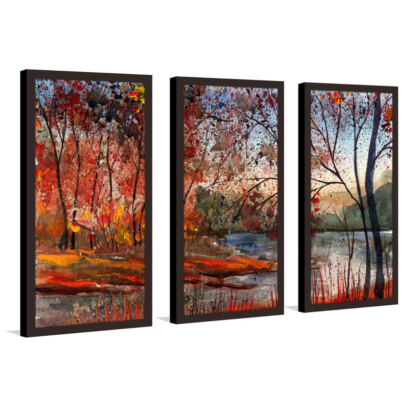 " Autumn Lake " 3 - Pieces, 33.5" H x 52.5" W x 1" D
