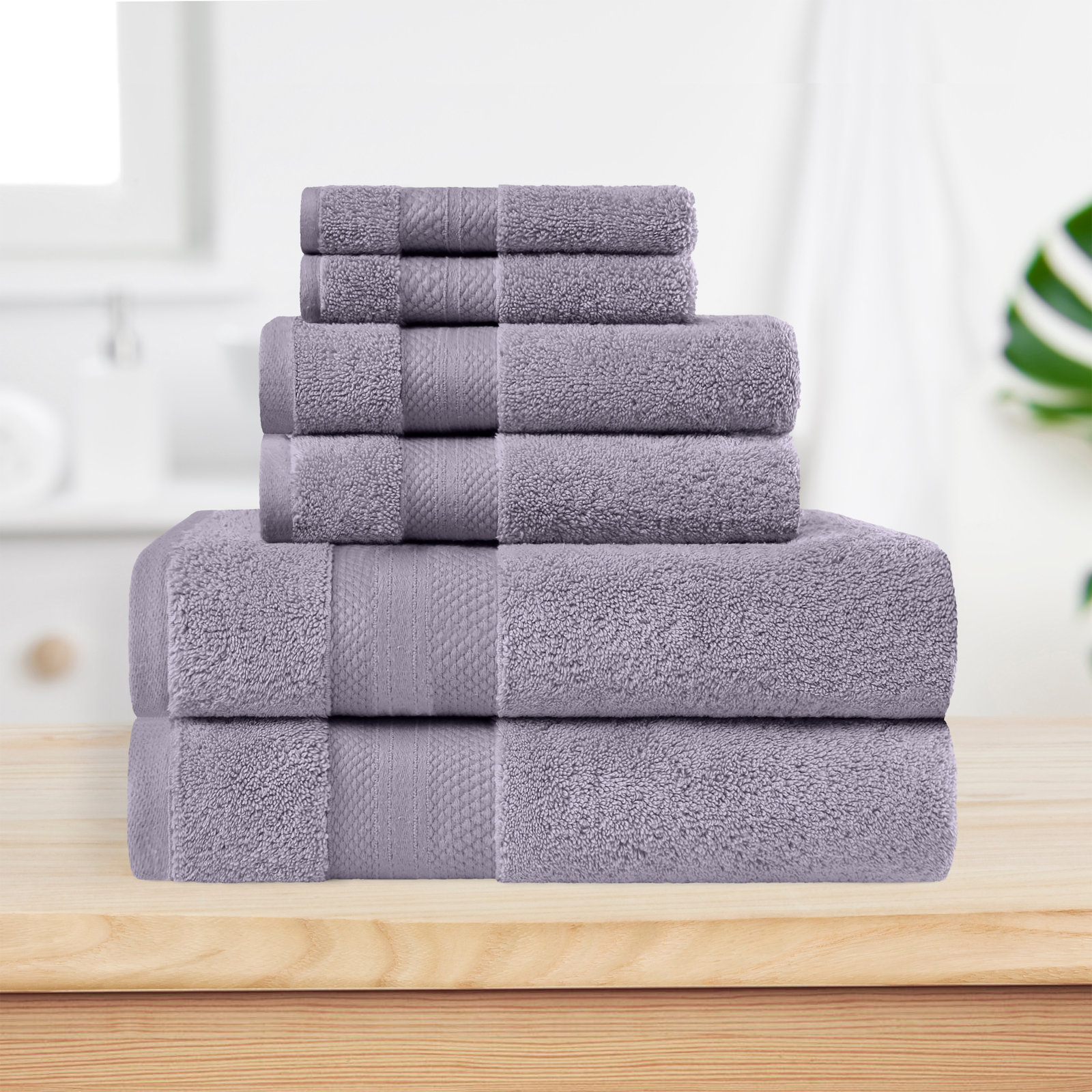 Finnian Ultra-Plush Heavyweight, 100% Turkish Towel Collection, Wisteria, 6 Piece Towel Set