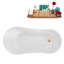 Baignoire de trempage sur pieds 67 "avec drain, pattes et plateau en bambou 67" Streamline-1974878123-1974878125