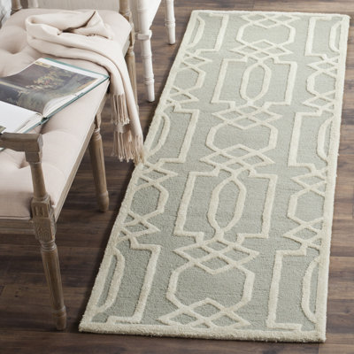 Tapis gris / ivoire en laine touffeté à la main Zandbergen
