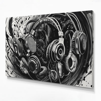 Art musical sur toile gris