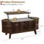 Table basse à plateau relevable cannelé avec rangement caché 40,2 po Ryleigh-625456640