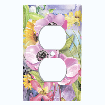 Patterned 1 - Gang Duplex Outlet Standard Wall Plate
