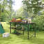 Table de camping avec support de lanterne réglable, crochets de suspension et rangement portatif pour les voyages
