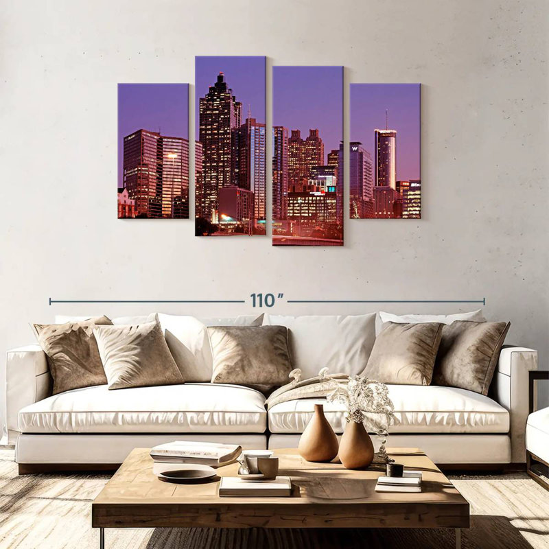 Crépuscule mauve Sireci d'Atlanta, H 48 po x l 75 po