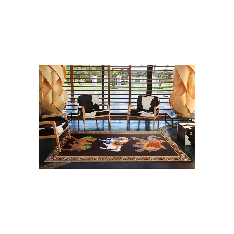 Tapis décoratif éléphant lavable à la machine, Tapis de couloir 2 pi 6 po x 9 pi 10 po inclus