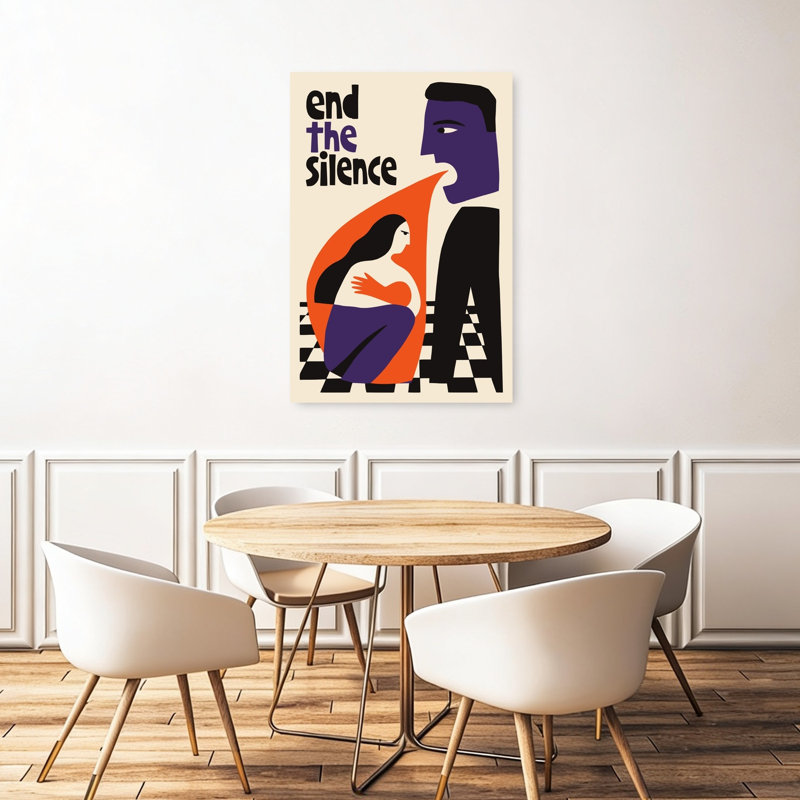«End The Silence», reproduction d'art mural abstrait contemporain, H 48 po x l 32 po