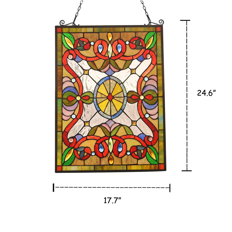 Panneau de fenêtre en verre victorian tiffany