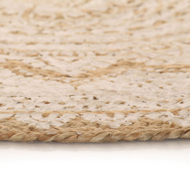 Lavoir Hand Knotted Natural/White Rug, Round 90cm